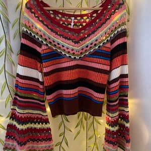 crotchet long sleeve free people shirt